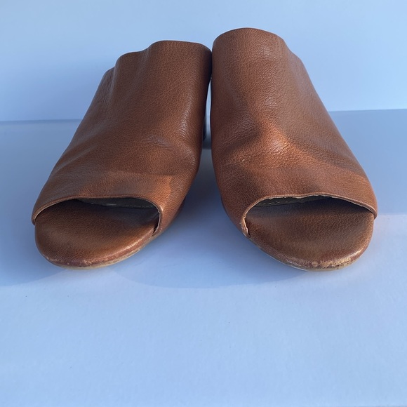 Aerosols Heelrest Brown Leather Slip-On Open-Toed Shoe Size 10 - Picture 3 of 10